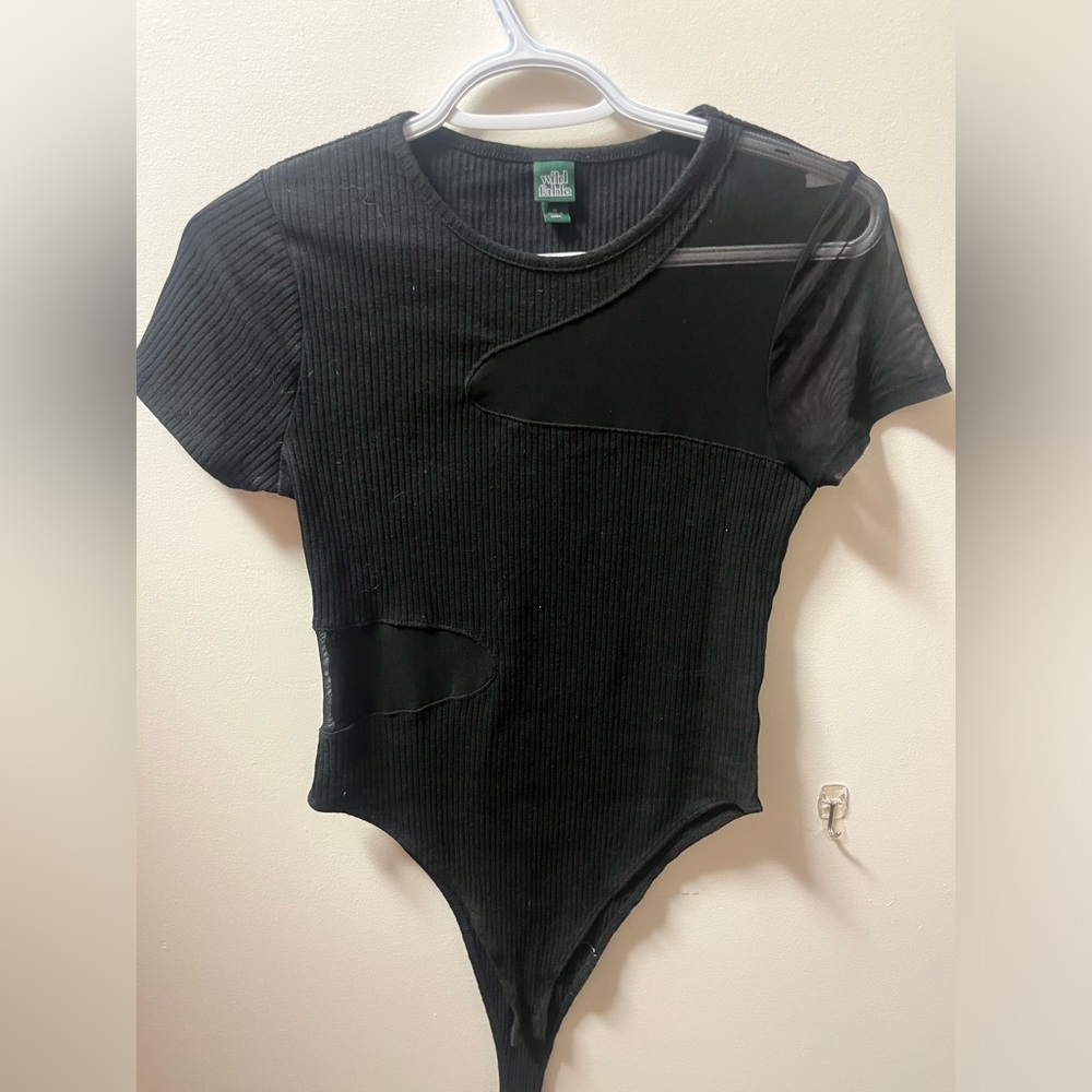 Black/mesh bodysuit